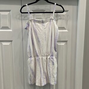 Gap White and Purple Tie-Dye Romper